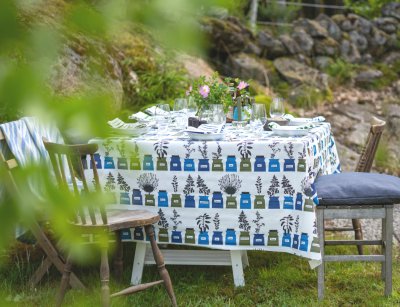 Persons kryddskåp, oil cloth fabric, blue