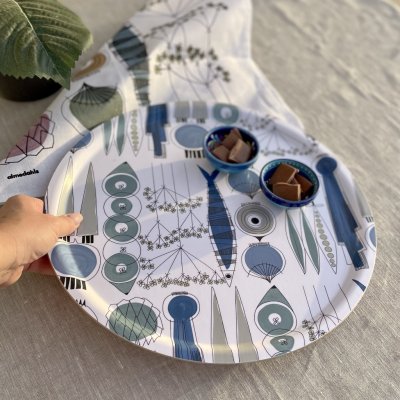 Almedahls Picknick, tray, blue beige, 38cm