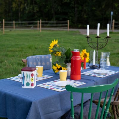 Almedahls Pricktyg, blanket, blue beige, 101958-0026