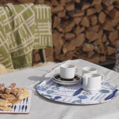 Almedahls Picknick, tray, blue beige, 38cm