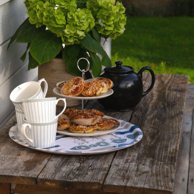 Almedahls Picknick, tray, blue beige, 38cm