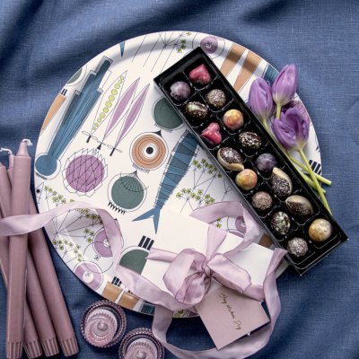 Picknick, tray bluepink, 38cm
