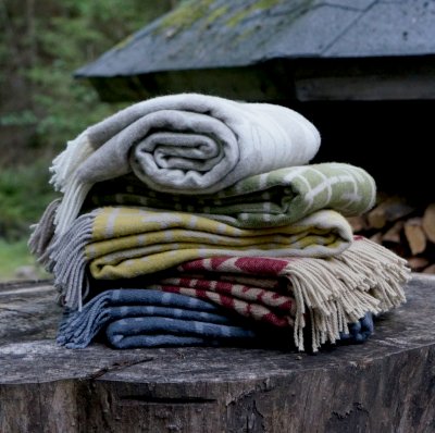 Skogen, blanket, beige offwhite