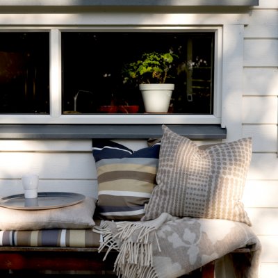 Almedahls Pricktyg, cushion cover, nature taupe, 47x47cm, 101957-0066