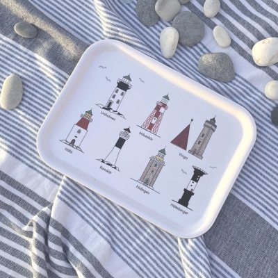 Svenska fyrar, tray, multi, 27x20cm