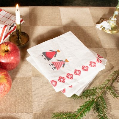 Kökspolka, paper napkin, light beige